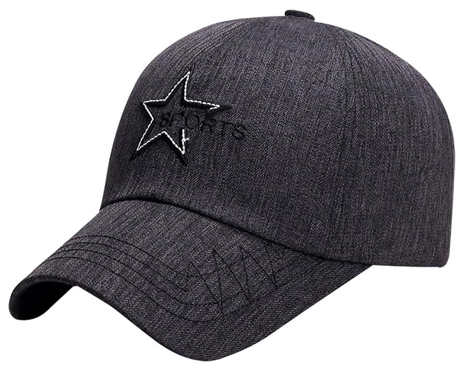 Buy Unisex Flat Top Cap Star Embroidery 