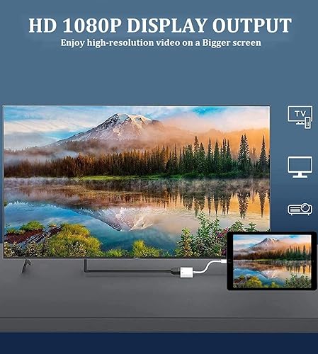Miniatura 4 de Adaptador Lightning a HDMI, convertidor AV digital certificado MFi de Apple con puerto de carga, pantalla de sincronización de 1080P para iPhone,