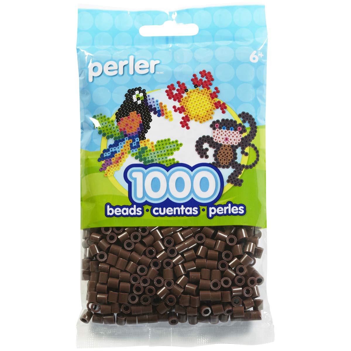 Perler perles cylindriques marron sachet 1000 pièces loisirs
