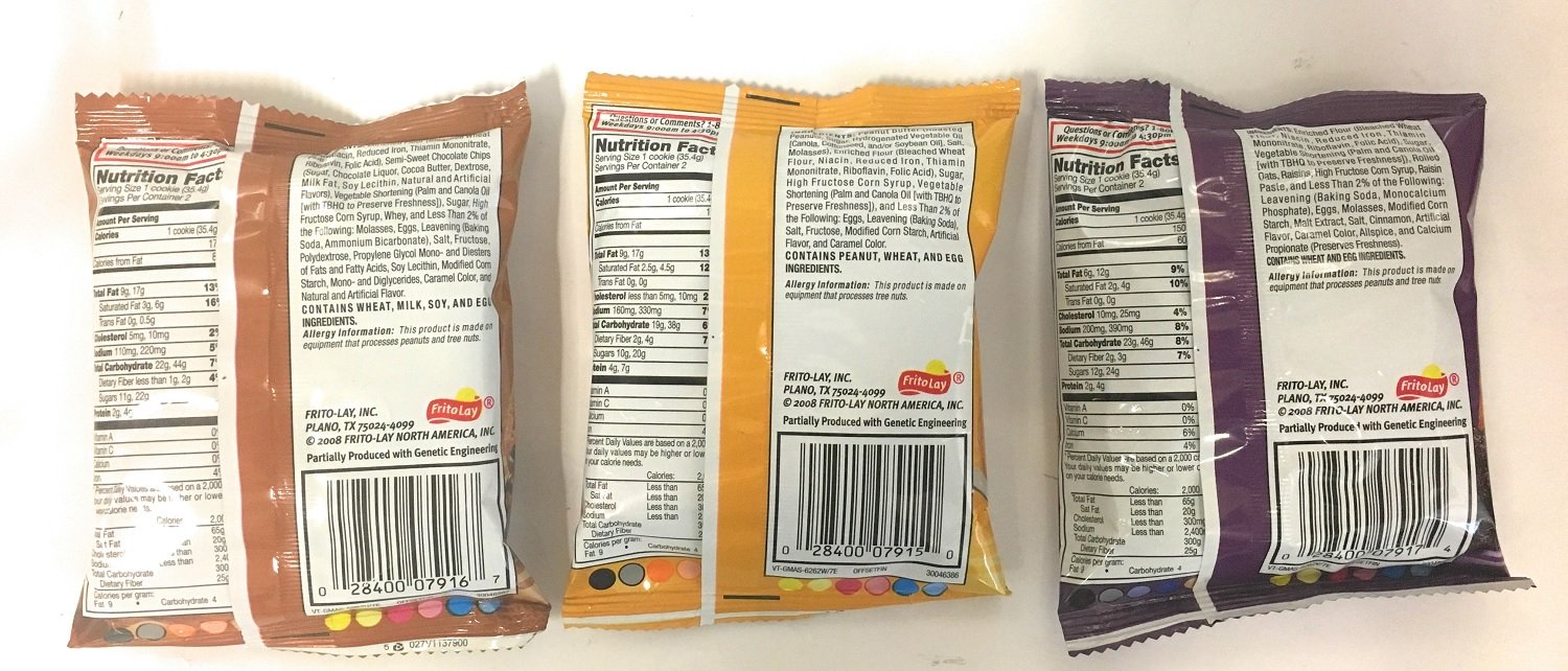 Grandma's Cookies 2.5 Oz Packages Bundle of 15 Pack in Three Flavors: 5 Each of Oatmeal Raisin, Peanut Butter, and Chocolate Chip