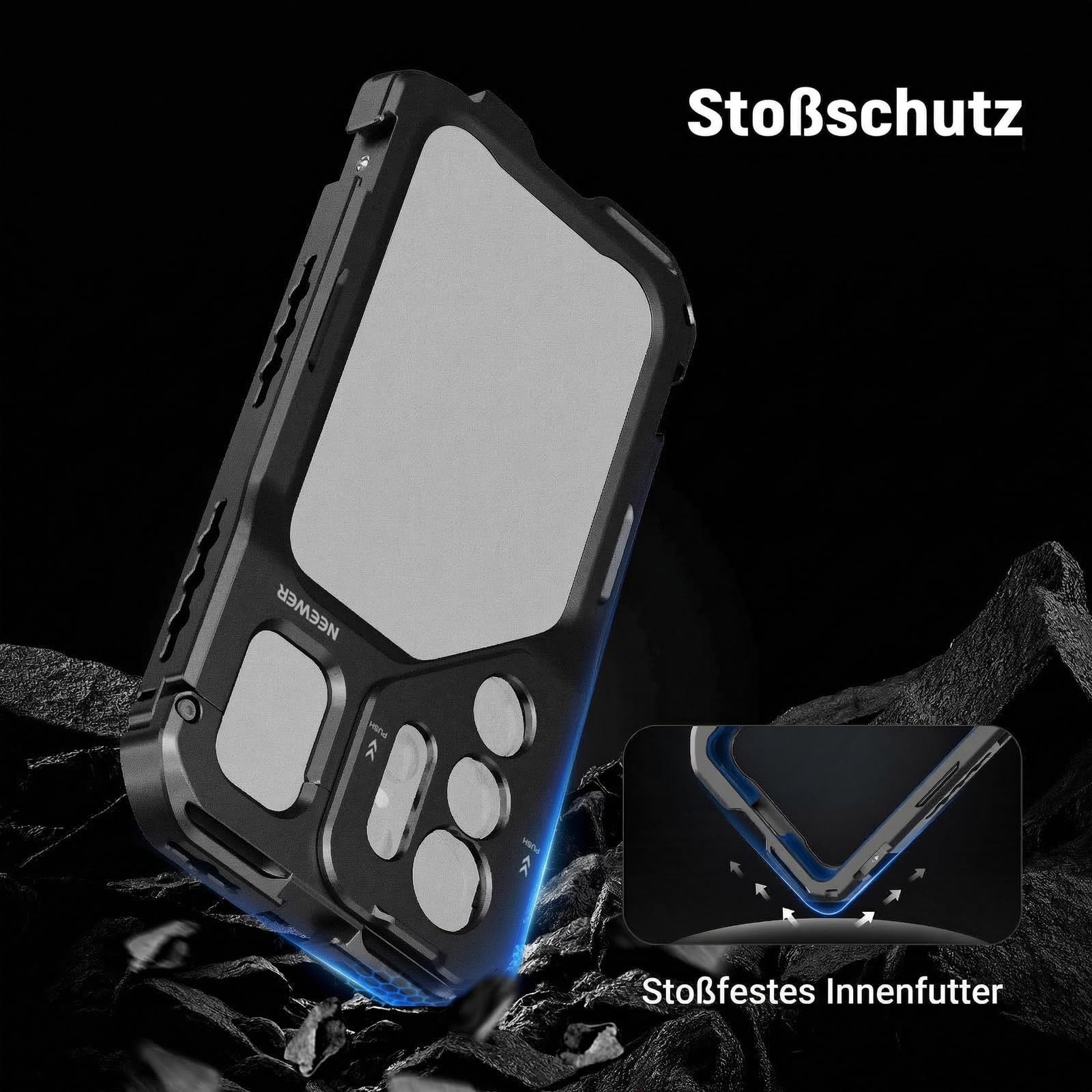 NEEWER S26 Ultra Smartphone Käfig Cage, Handy Video Rig Stabilisator Vlog Set mit 3x Rückplatte für 67mm Filter, 17mm Handyobjektiv und T Mount Lens, nur kompatibel mit Samsung Galaxy S26 Ultra, PA182