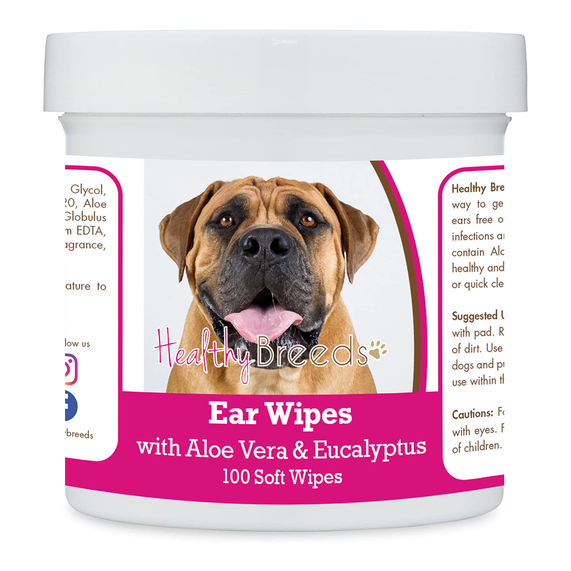 Healthy Breeds Boerboel Ear Cleaning Wipes with Aloe &amp; Eucalyptus for Dogs 100 Count