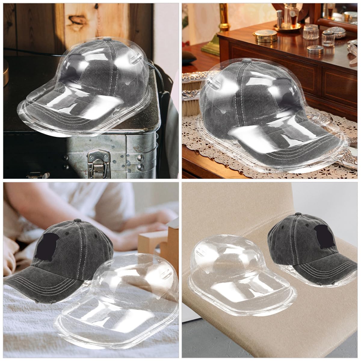 Organizador de Sombreros de Pp 6 Piezas Caja Colgante | Gorras de Visera Curva y Béisbol, Diseño Antideformación, Uso en Hogares y Expositores