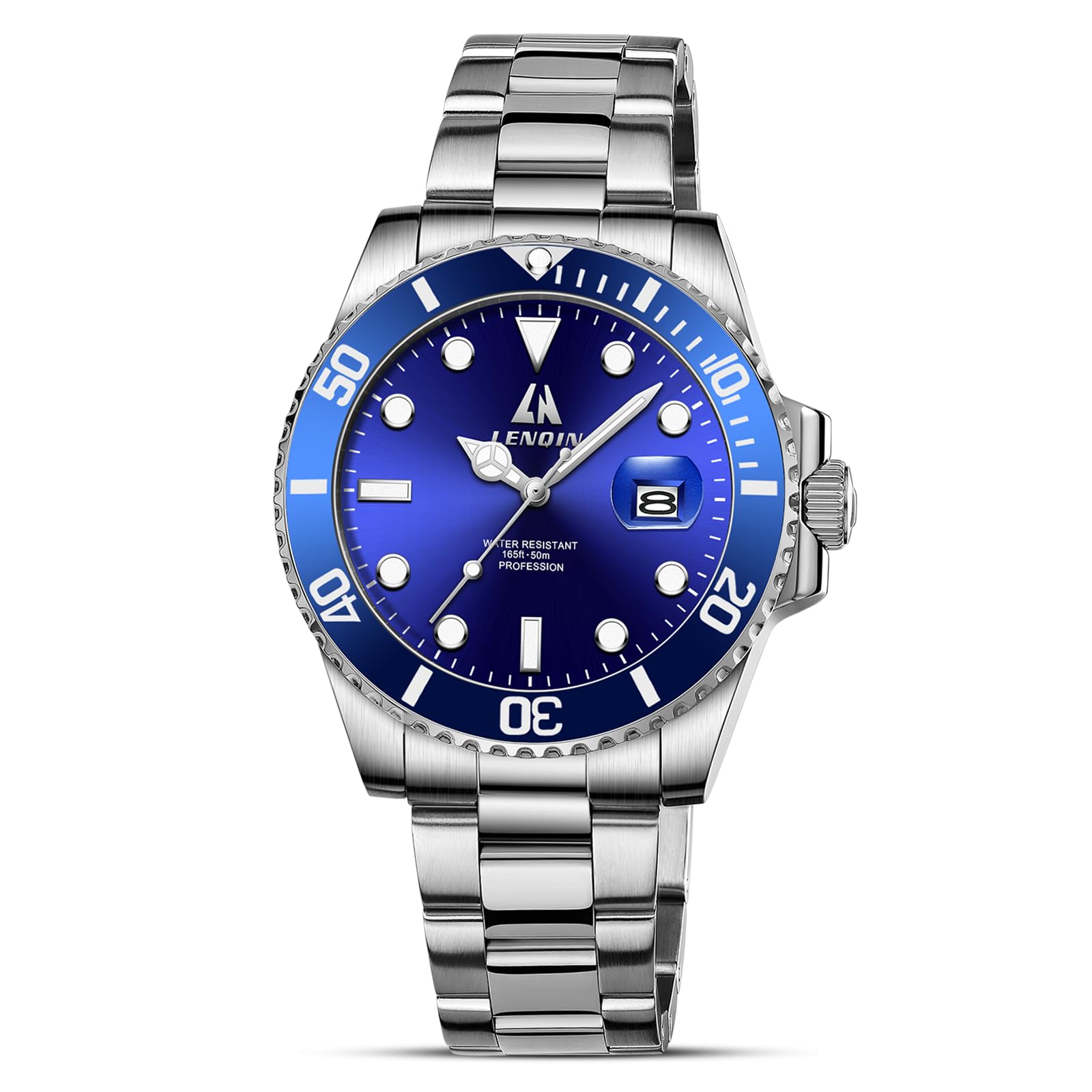 LN LENQIN Relojes Hombre Acero Inoxidable Reloj Analógico de Cuarzo para Hombre Impermeable Relojes de Pulsera Minimalista Luminoso Fecha Negocios Casual Diseñador Reloj de Hombre