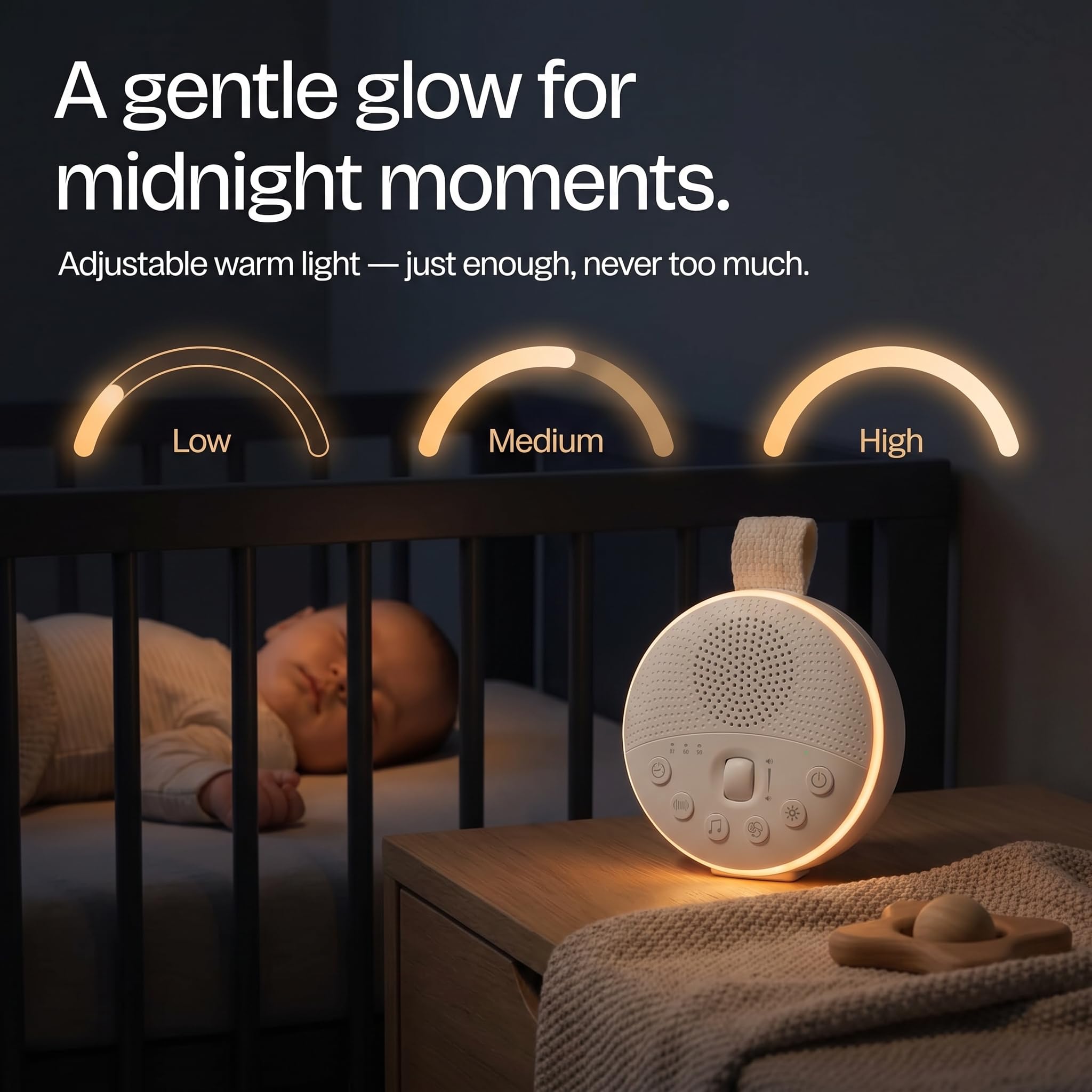 Máquina de dormir portátil de ruido blanco, 21 sonidos relajantes naturales sin bucle, batería recargable, 32 niveles de volumen con función de memoria, temporizador, clip, bloqueo infantil