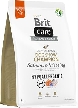 Brit Care Dog Show Champion, For Competition Dogs Condition, Hypoallergenic, Dry Food with Salmon and Herring, 3 kg