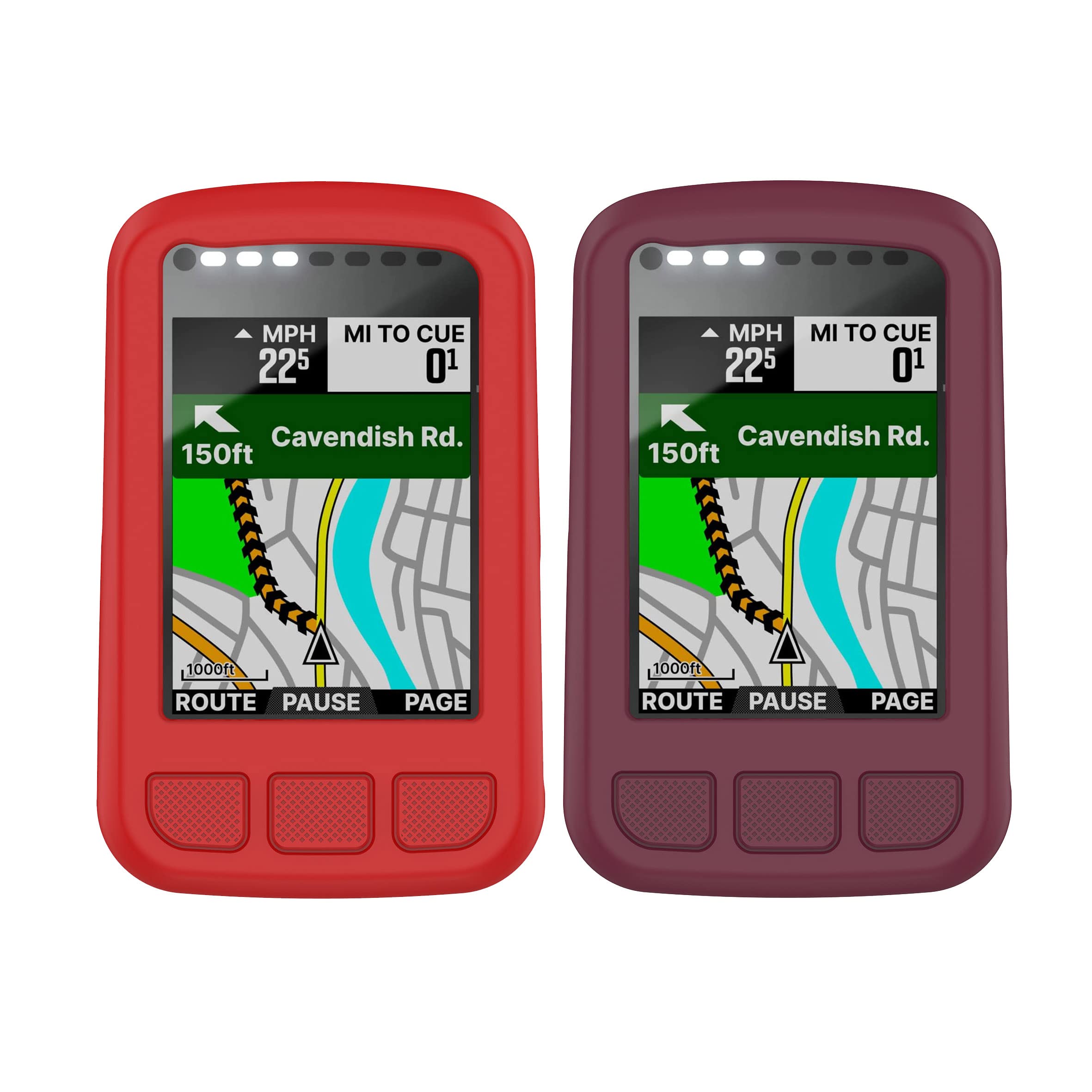 [2PACK] for Wahoo ELEMNT BOLT V2（WFCC5）Silicone Protector Case, Soft Silicone Half Coverage Shockproof Protector Bumper Case Cover for Wahoo ELEMNT BOLT V2（WFCC5）Cycling/Bike Computer (Burgundy,Red)