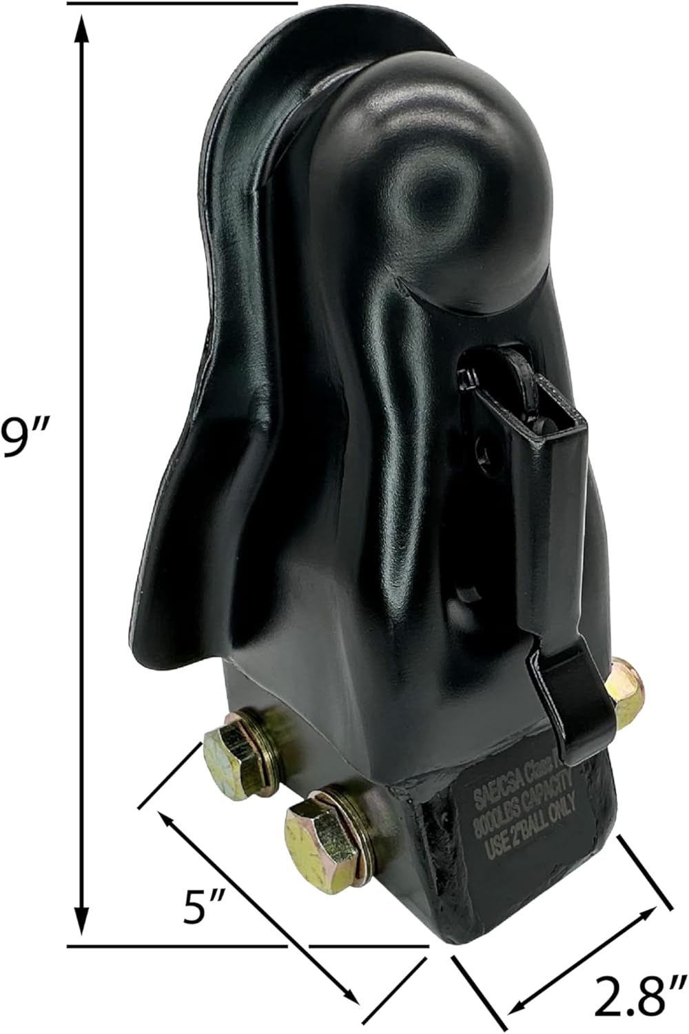 A.A Adjustable Trailer Coupler, 2" Ball - 8,000 lbs - Channel-Mount Coupler with Trigger Latch for Towing RV, Boat, Camper