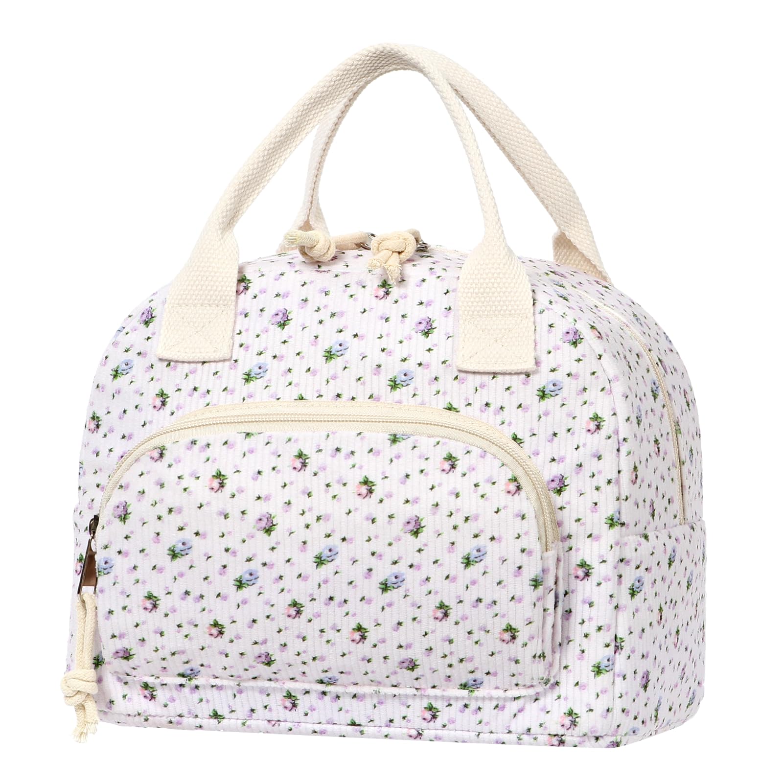 BuyCard Purple Floral Corduroy Lunch Bag for Women — image 1
