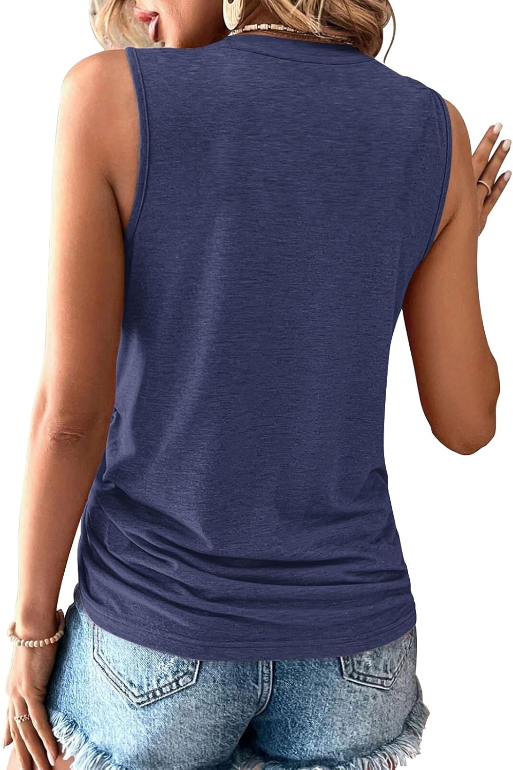 Womens Tank Top 3 Pack Summer Tops Crew Neck Sleeveless Casual Loose Shirts Trendy Fashion Outfit Clothes - Image 6