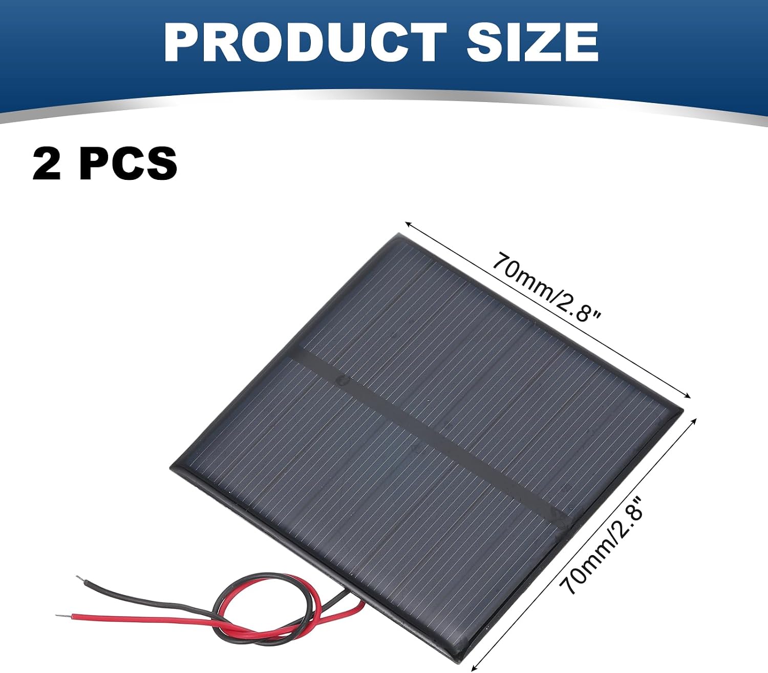 MECCANIXITY 2Pcs 4V 0.6W 150mA Mini Solar Panels with Cable image 2