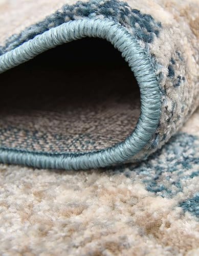 Miniatura 6 de Unique Loom Lola Collection - Alfombra de área, atrevida (octágono de 3 pies 11 pulgadas, azulazul claro)