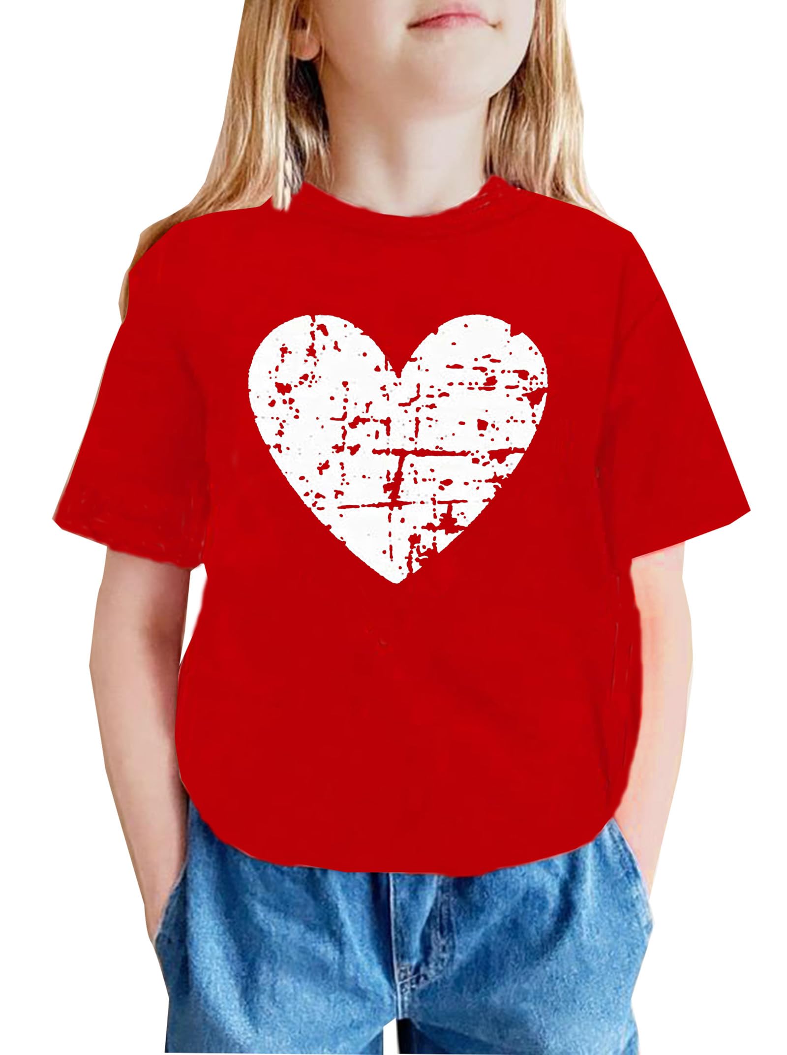 Valentines Heart Shirts for Baby Boy Girl Love Heart Graphic Tees T-Shirt Infant Toddler Short Sleeve Tops