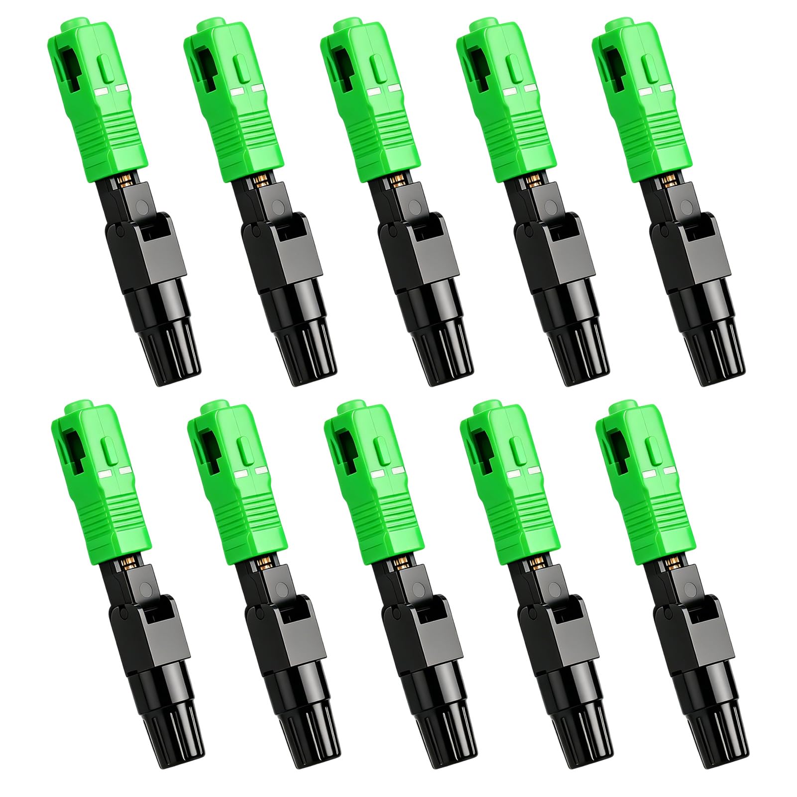 Conectores Fríos de Fibra Óptica Rápida SC/APC 10 Pcs para Red CATV Monomodo