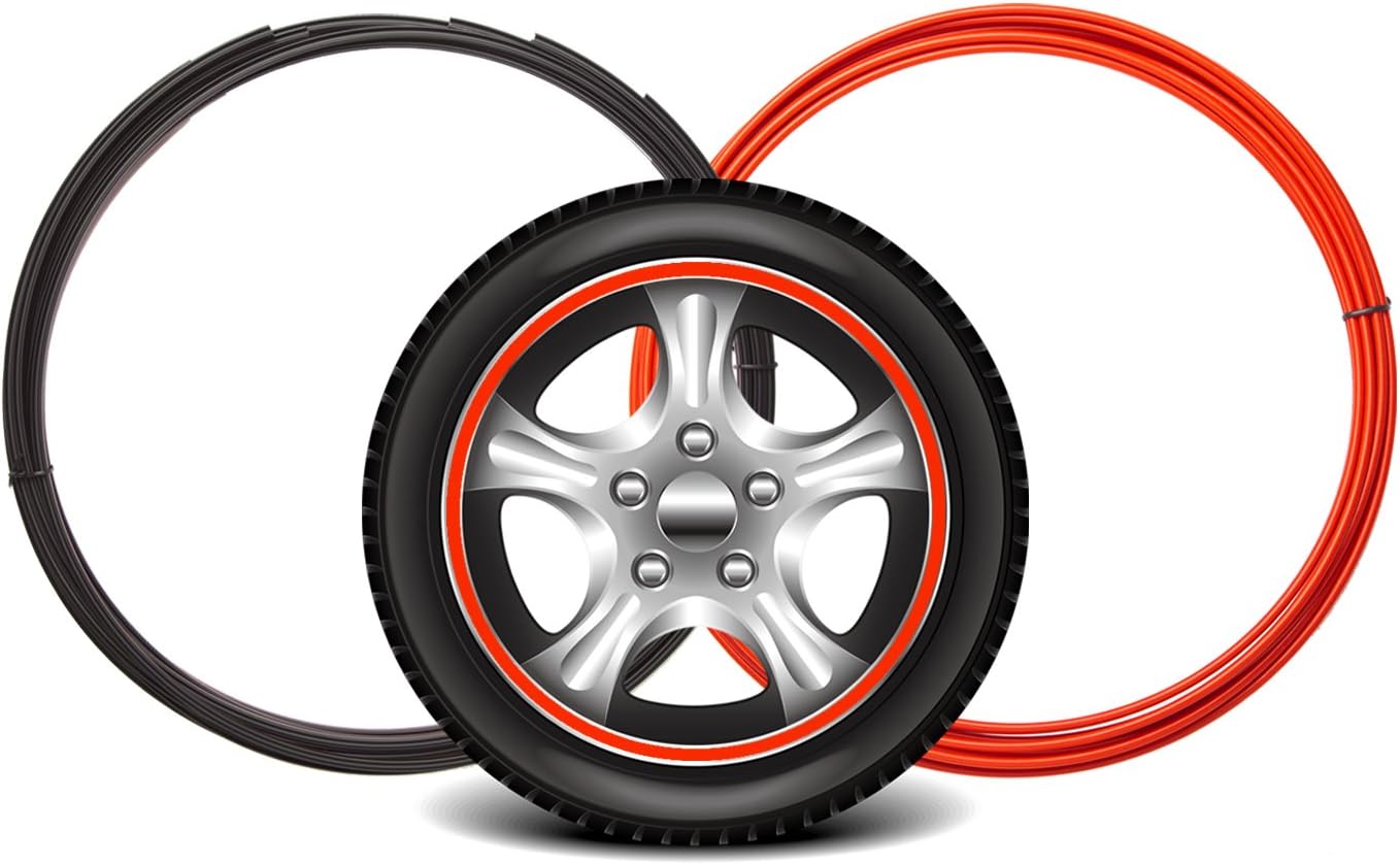 Wheel Hub Decorative Protection Ring Wheel Hub Stripe Automobile Decoration Scratch Prevention ๏ผ2M/Itemร4piece 8M