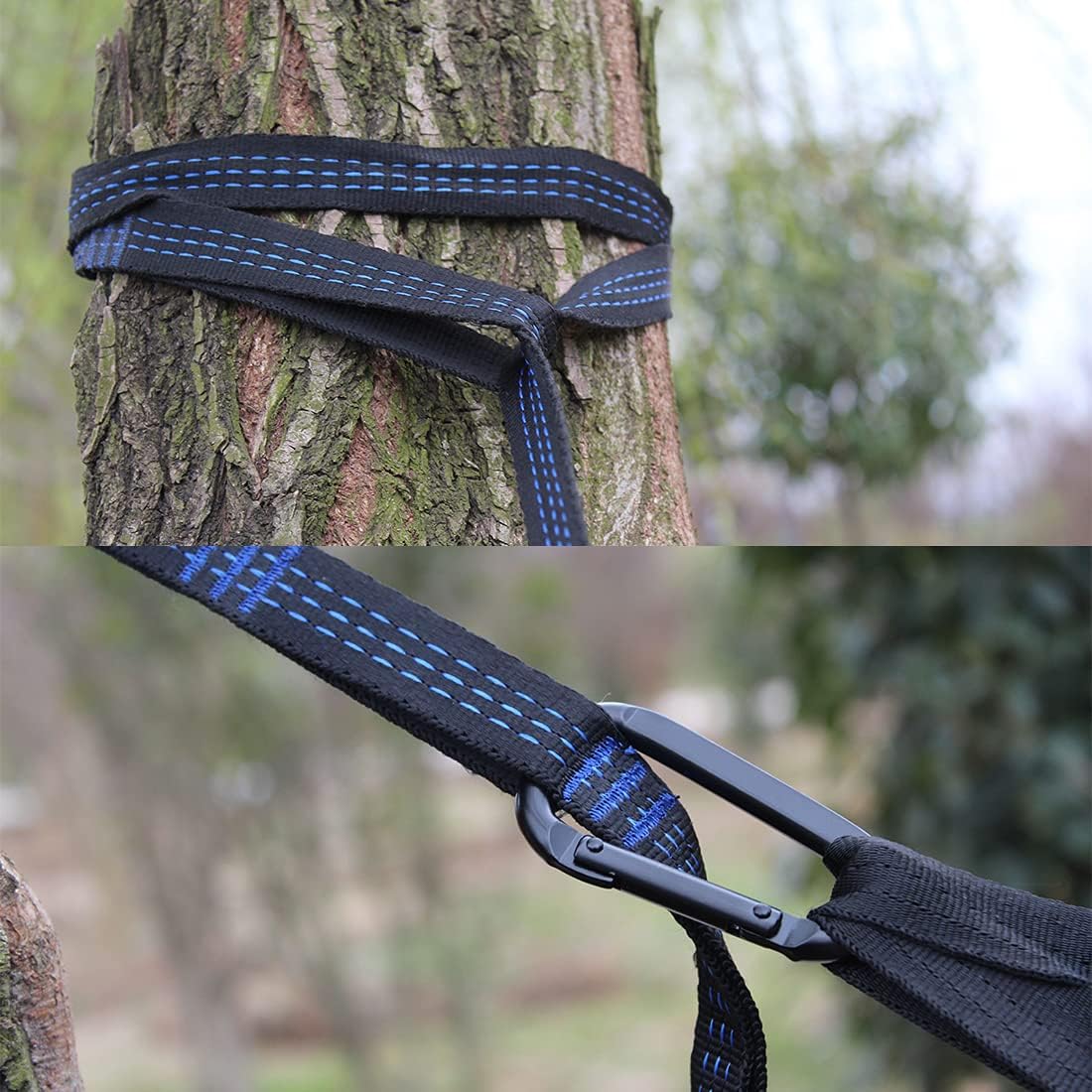 Camping Hammock Double with 2 Tree Straps Made of Portable Lightweight Nylon Parachute for Backpacking,Travel,Beach,Yard and Outdoor Survival (Green) : Patio, Lawn & Garden