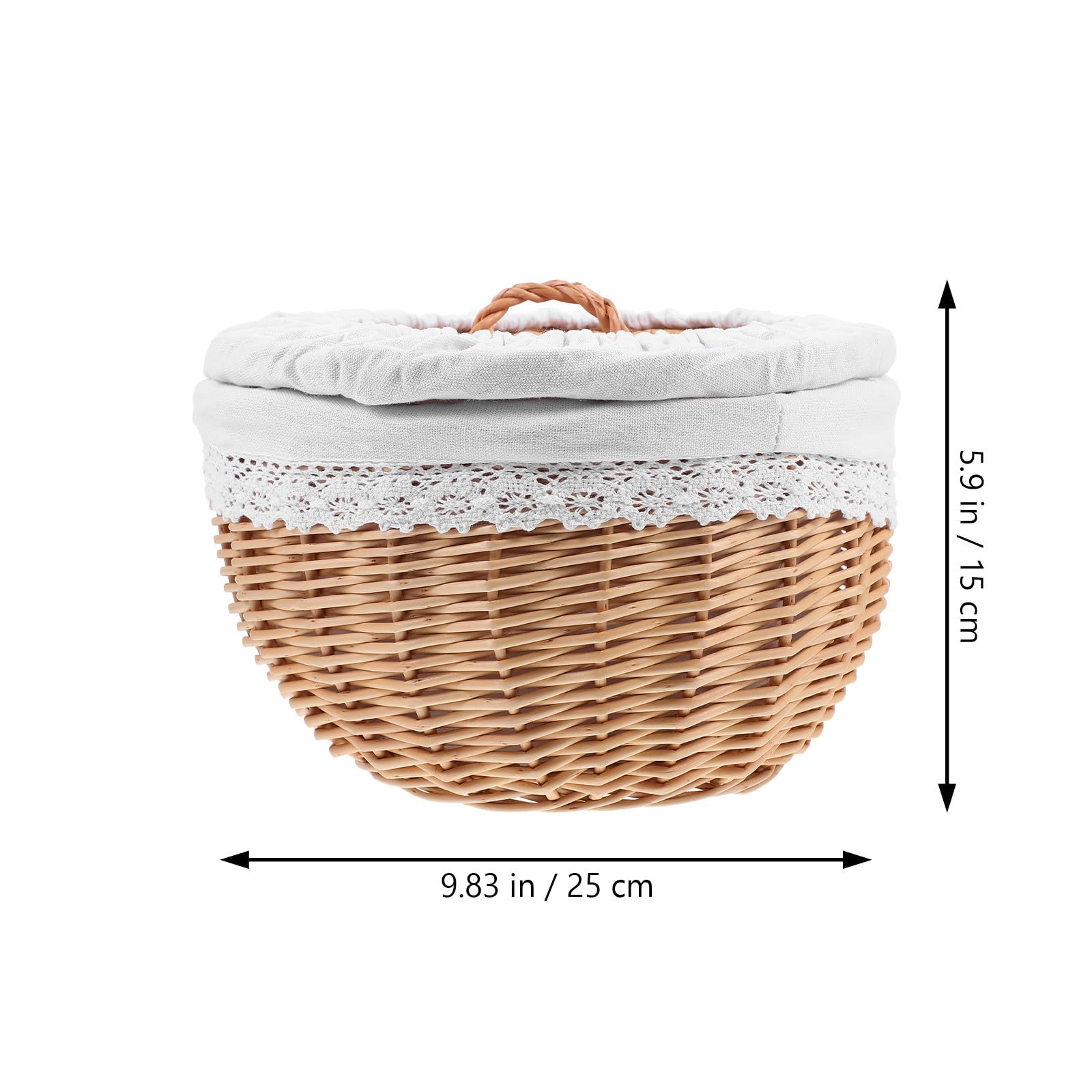 BESPORTBLE Cestino Intrecciato in Vimini Bianco Cestino per Conservazione Snack e Dolci Coperchio Organizer Alimentare per Supermercato e Ufficio