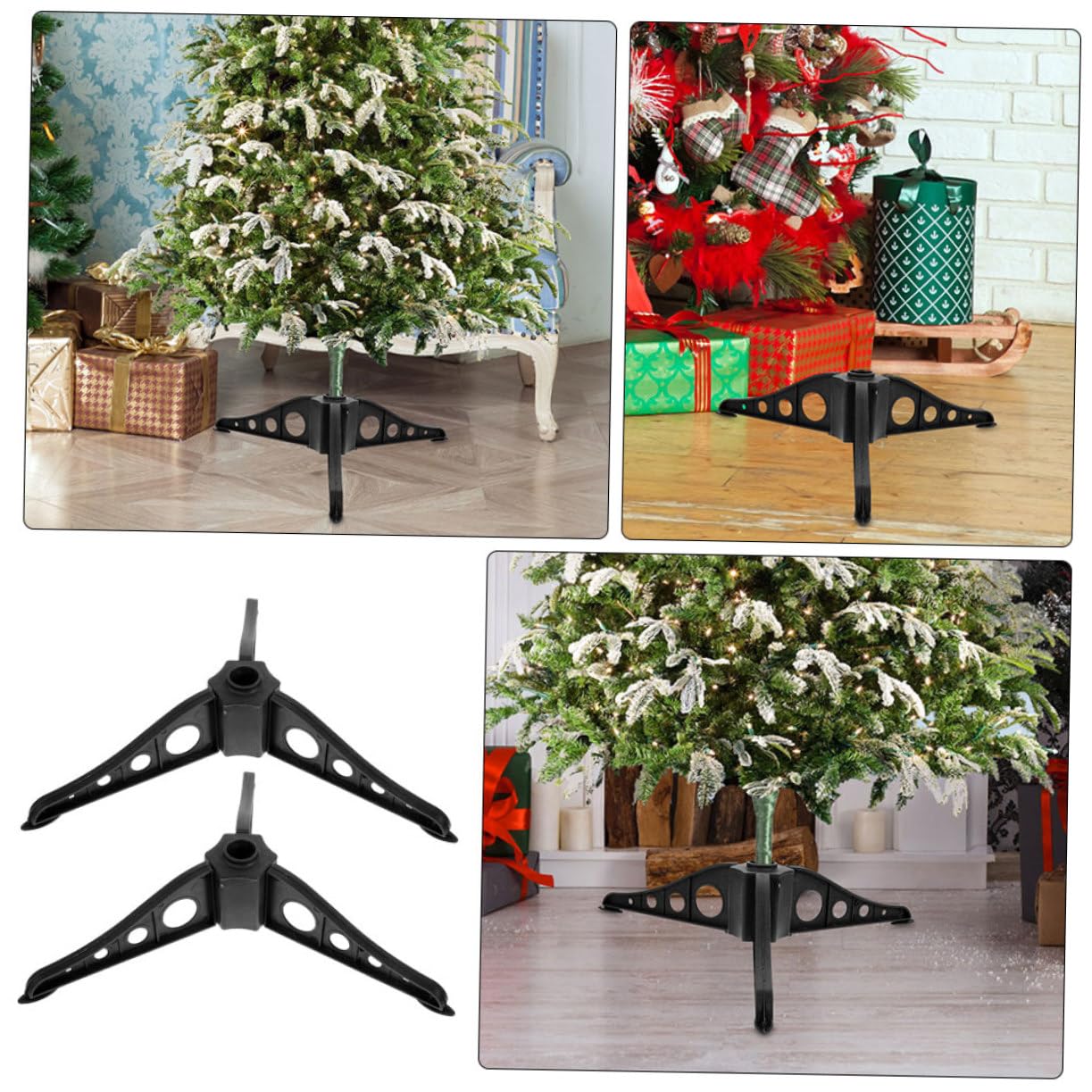 Base Per Albero Di Natale Artificiale – Supporto Triangolare In ABS, Verde Scuro, Montaggio Facile E Stabile