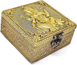 Homartel Handicraft Jewelry Box, Wedding Box, wood Jewellry B0x, Gold, Jewellry Box for Women, Modern design, (Ganesha)