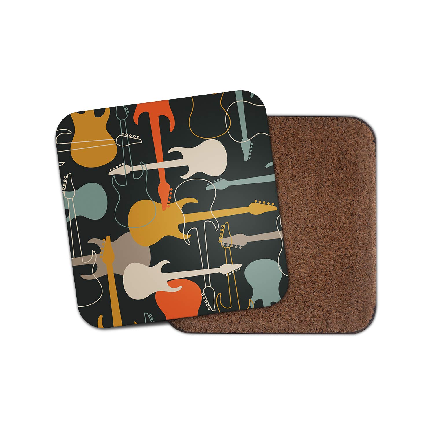 Destinationvinyl Multicolor 1 X Guitar Coaster - Music Band Dad Brother Teenager #8823