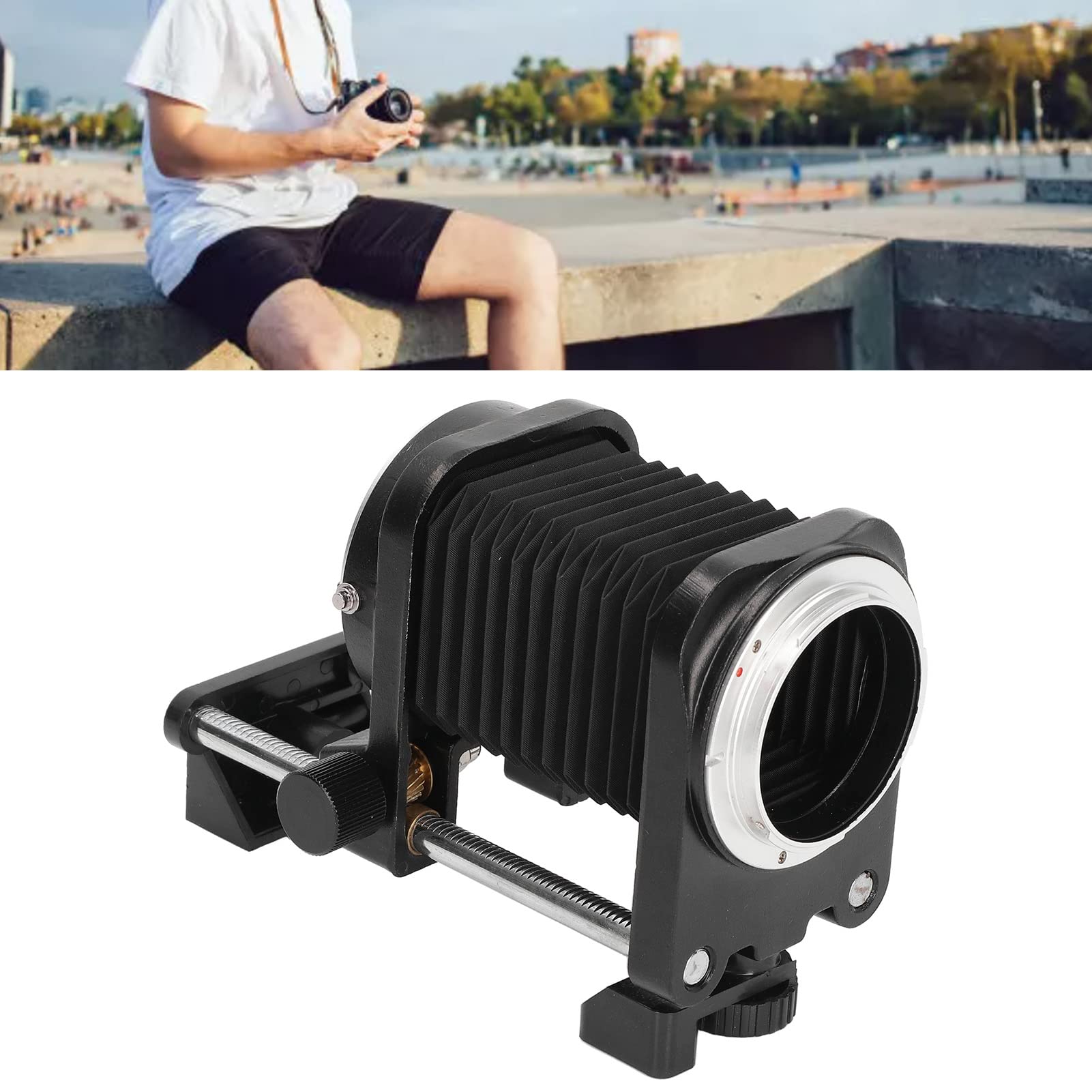 Soffietto di Estensione per Obiettivo Macro in Lega di Zinco per Fotocamere con Attacco R Treppiede Stabile Soffietto Macro da 5,7 Pollici/1,5 Pollici