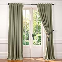Vista 116 de Lazzzy - 2 paneles de cortinas opacas de terciopelo, con aislamiento térmico, con bolsillo para cortinero, para dormitorio, sala de estar