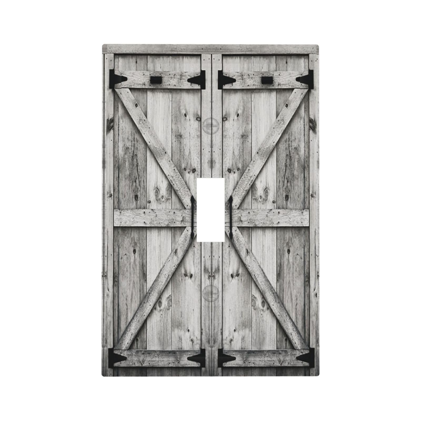 Western Wood Barn Cabin Door Decorative 1 Gang Toggle Light Switch Cover