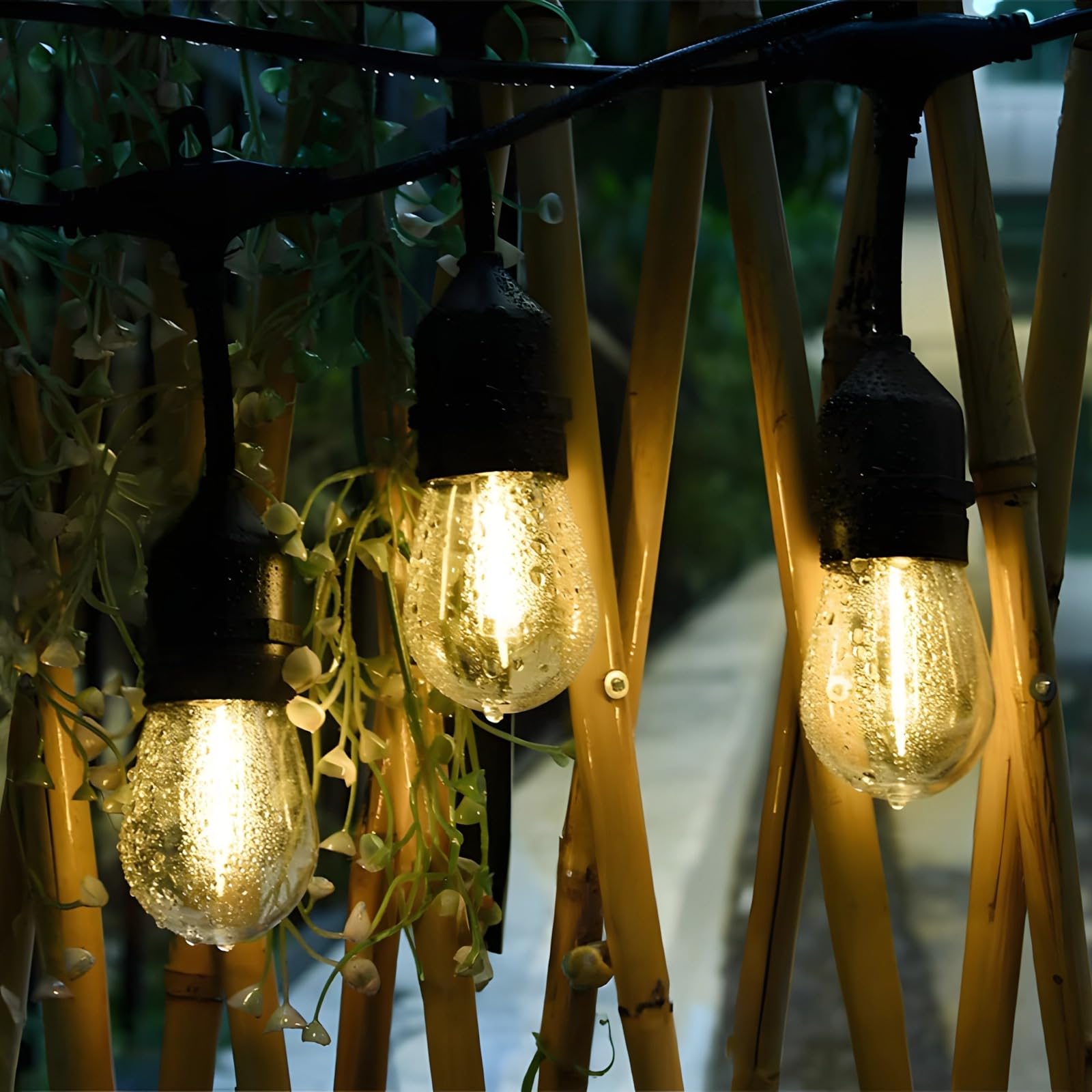 Guirnalda de luces solares para exteriores, impermeables, para patio, jardín, bombillas Edison decorativas con panel solar ajustable, LED de bajo consumo, clasificación IP65