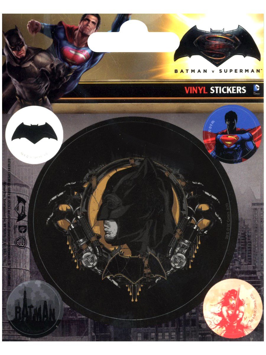 Pyramid International Multi-Colour "Batman V Superman (Batman) Vinyl Stickers, 10 X 12.5 Cm