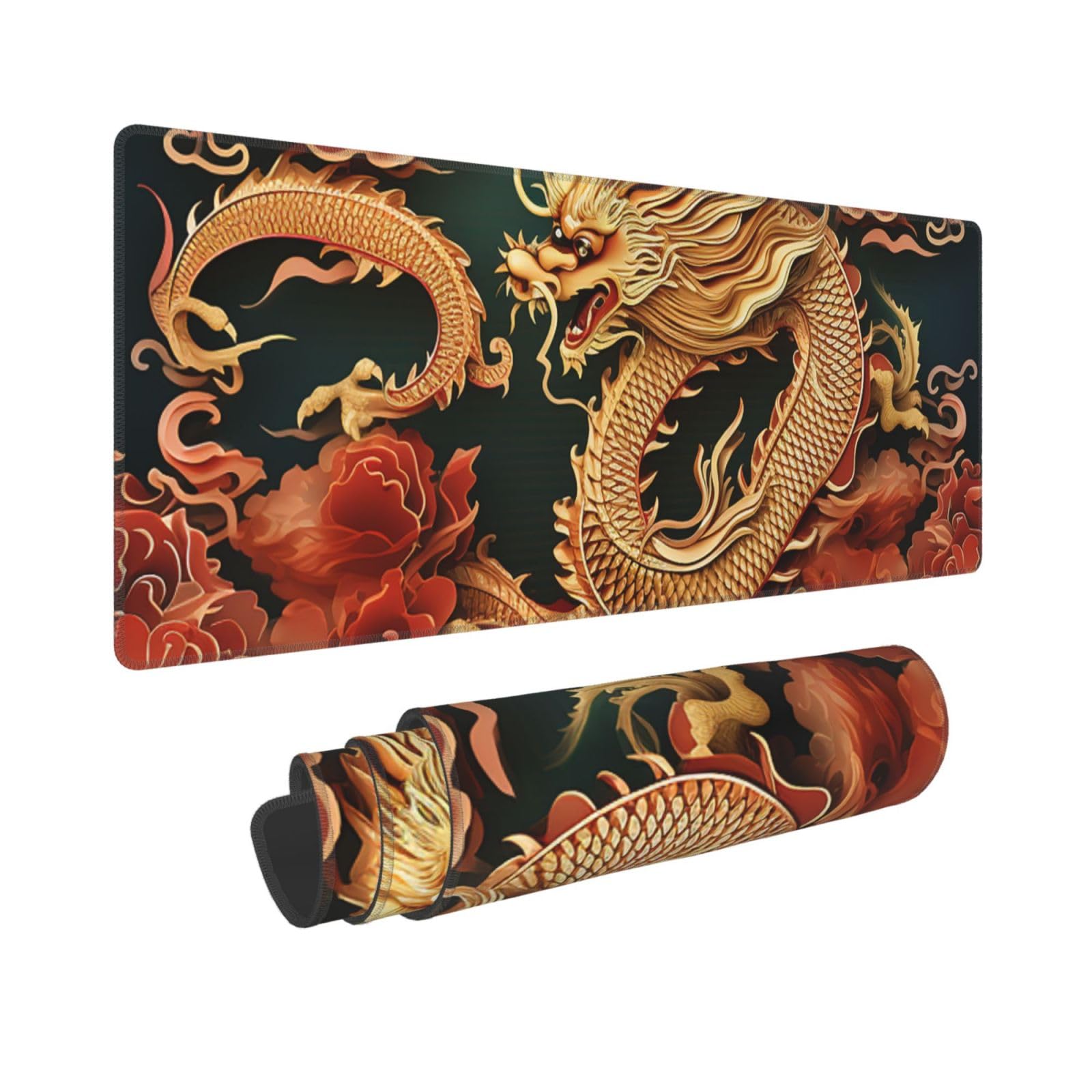 Tapis de souris dragon 30x80 cm avec base caoutchouc - 8