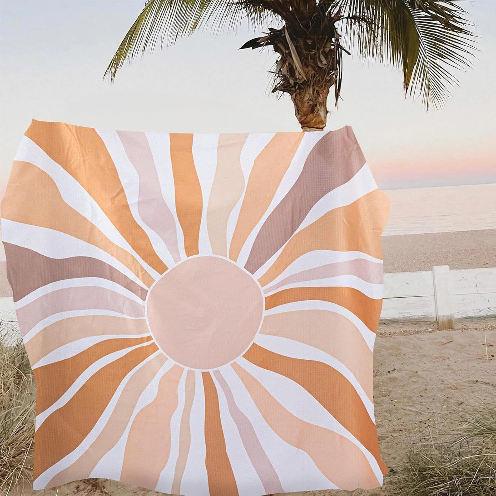 Tappetino da spiaggia extra large, 210 x 200 cm, telo da picnic impermeabile e resistente alla sabbia, portatile, ad asciugatura rapida, per campeggio, giardino e divertimento