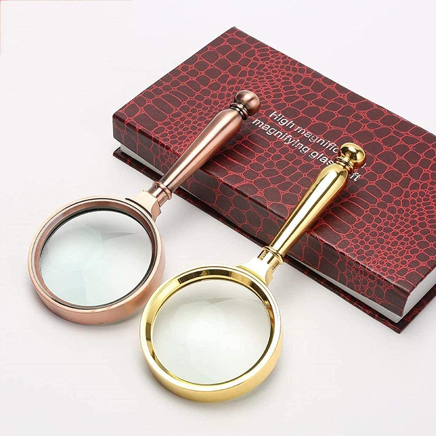 Loupes de Poche 10X lentille Amovible Lunettes optiques HD Artisanat lentille de téléphone Portable loupe pour la Lecture Artisanat réparation loupe, Or