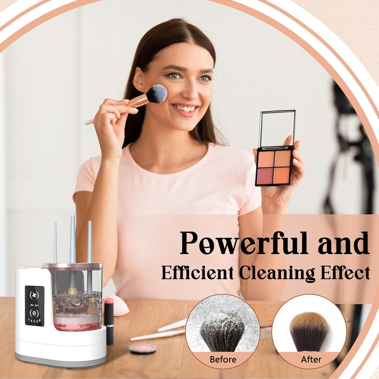 Electric Makeup Brush Cleaner Machine with Dryer and Holder, Automatic Makeup Brush Cleaning Machine, 3 IN 1 USB Cosmetic Beauty Makeup Brushes Tool Washer for All Size Makeup Brushes - Image 3