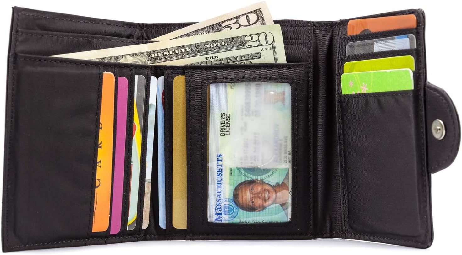 Big Skinny Women's Trixie Leather Tri-Fold Slim Wallet, Holds Up to 30 Cards - Image 2