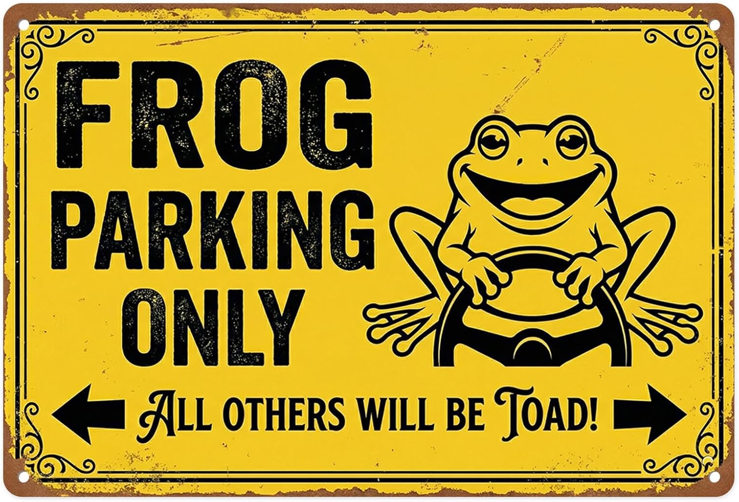 Frog Funny Vintage Metal Tin Sign Wall Decor, 8x12 Inch