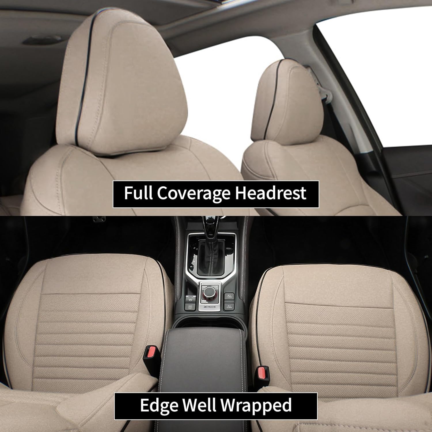 EKR Legacy Seat Covers Custom Fit for Subaru Legacy 2015 2016 2017 2018 2019 Car Seat Cover for Trucks SUV,Leather Seat Cushion Full Set, Faux Leather (Beige)