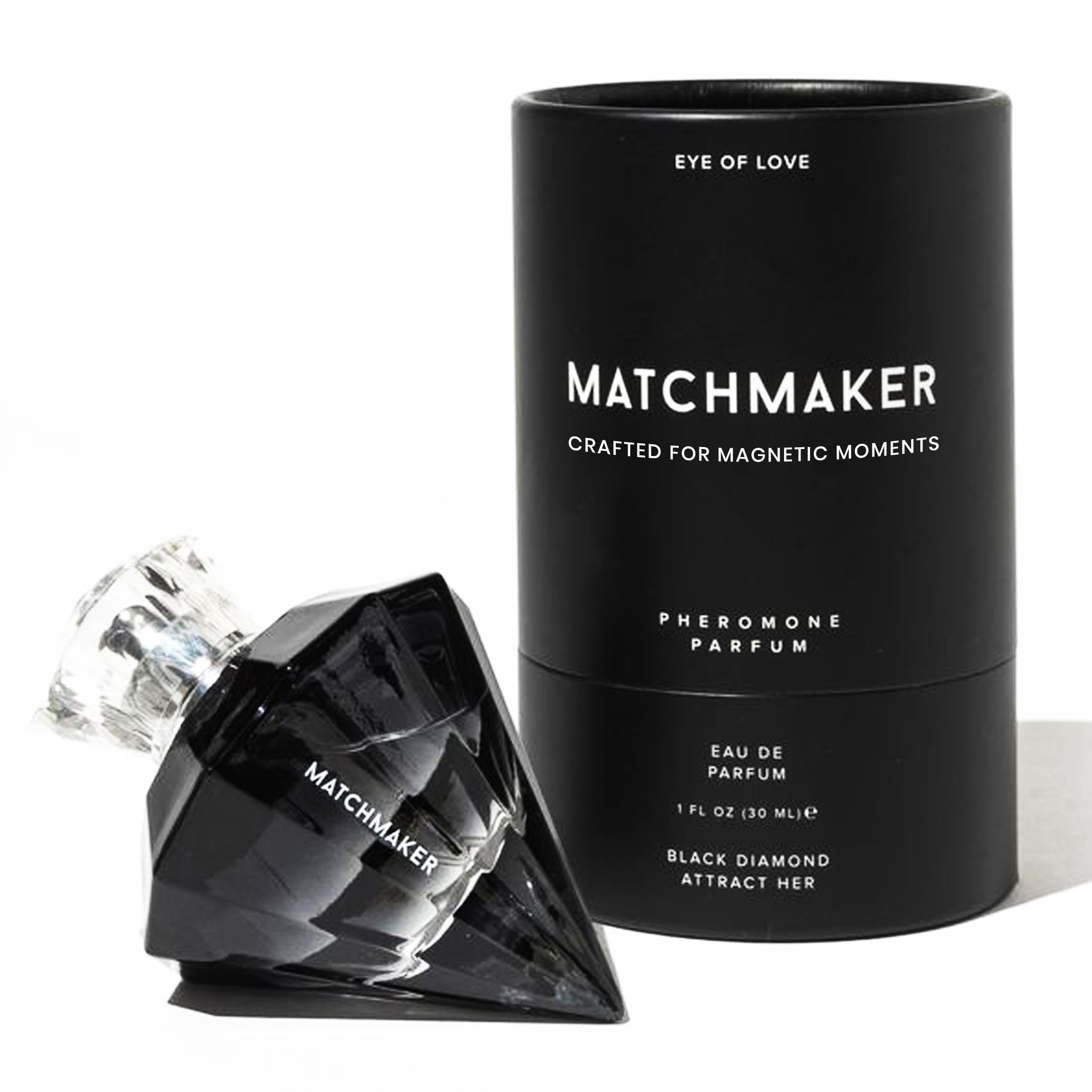 Eye of Love Matchmaker Black Diamond Cologne for Men - Pheromone Perfume for Men with Bold Cedar, Oak, Musk & Citrus Parfum Scent - Long Lasting Plant-Based Cologne Spray - 30ml/1fl oz