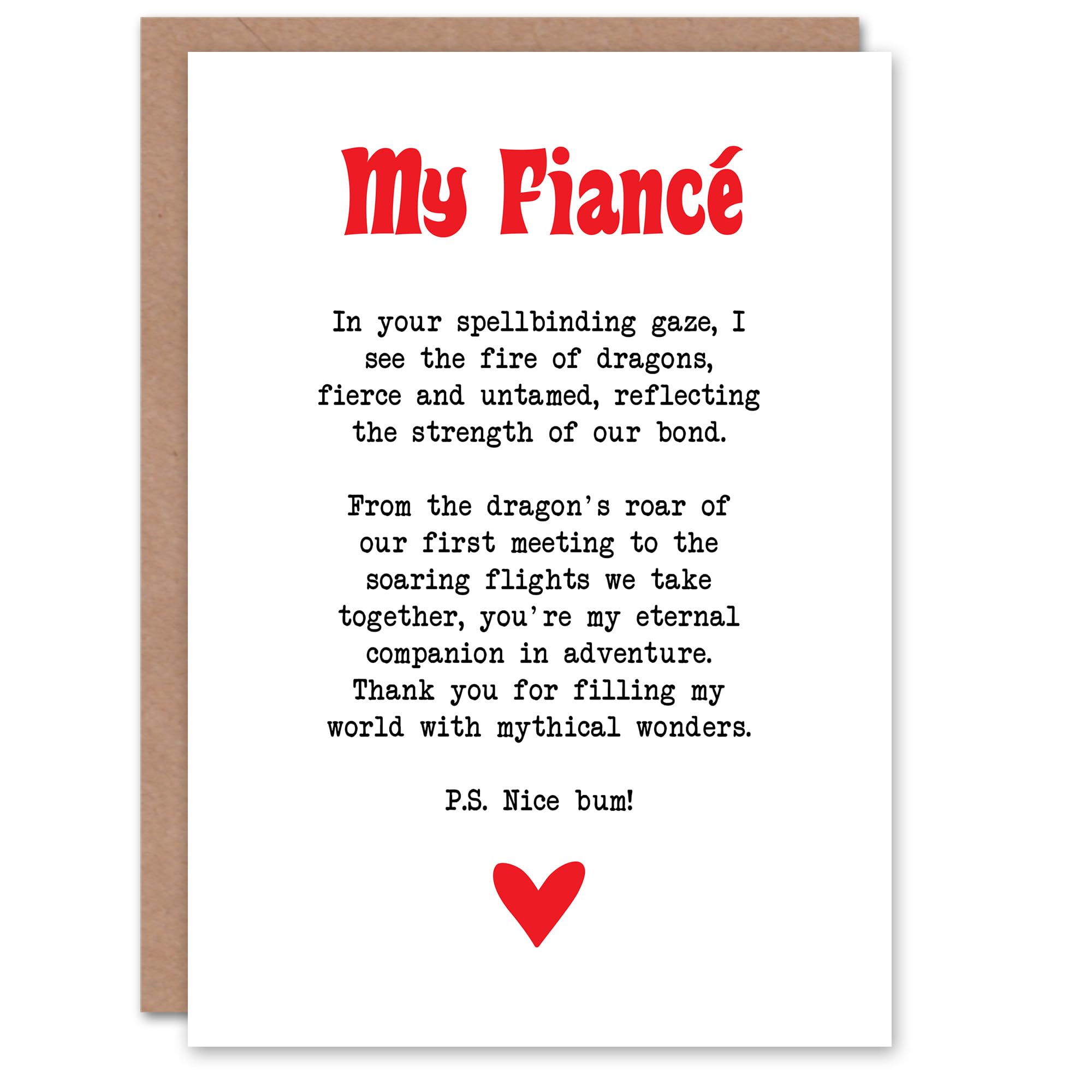 Artery8 Greeting Card Love Poem Role Play Game Nerd Fiancé Romantic For Him Man Valentine's Day Card