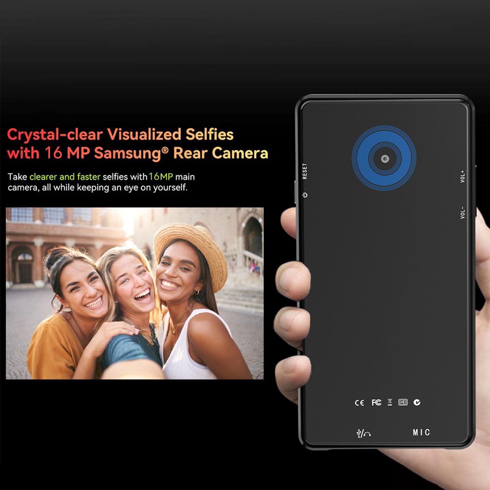 Focket Reproductor MP3 con Bluetooth y WiFi, Reproductor de Música Portátil con Altavoz, Pantalla Táctil HD de 5", Radio FM, Libro Electrónico, Reproductores MP3 y MP4 para Niños