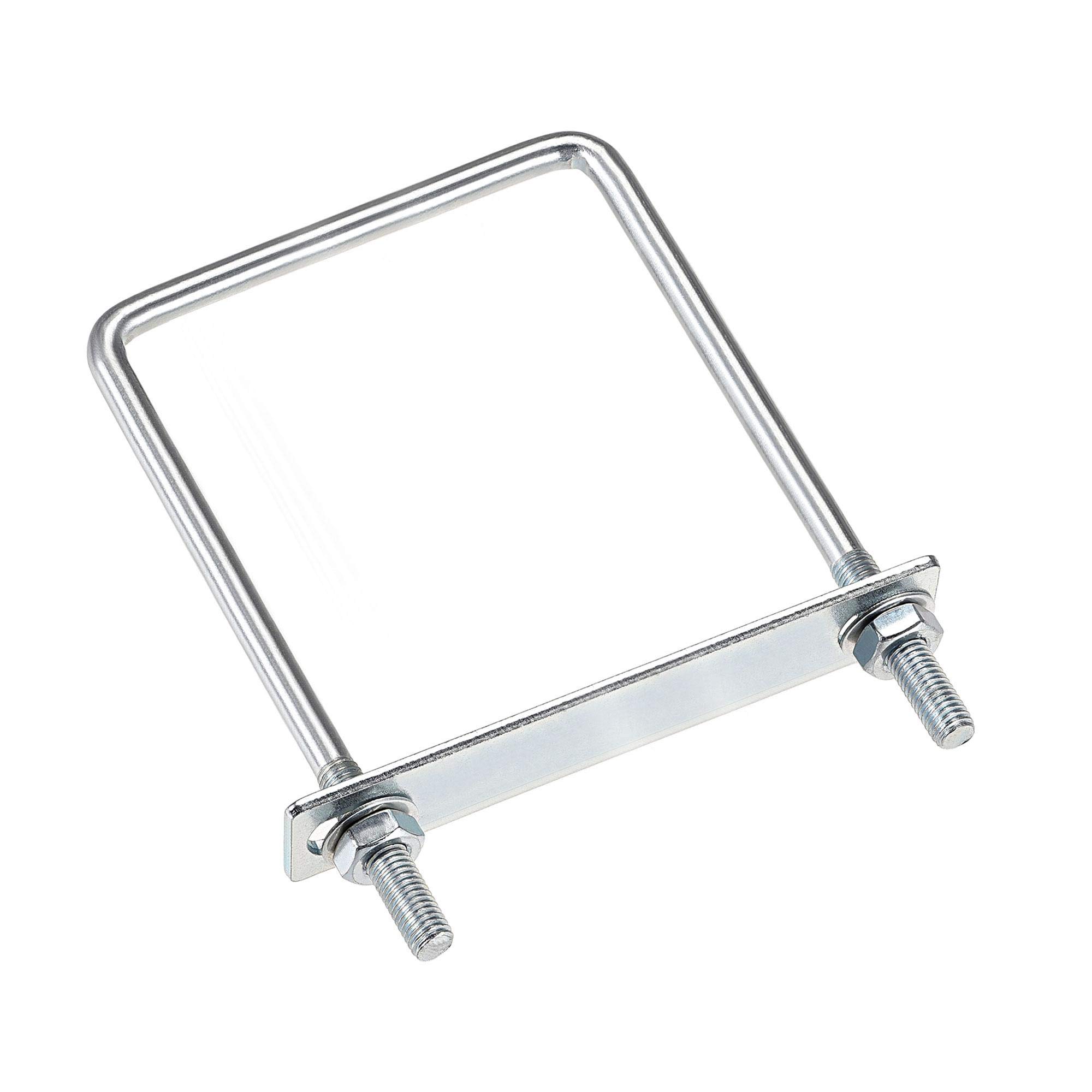 sourcing map Cuadrados U Pernos 3-1/2" (100 mm) Interior Ancho 150mm Longitud Carbono Acero M8 con Tuercas, Marco Placa, Redondas Arandelas