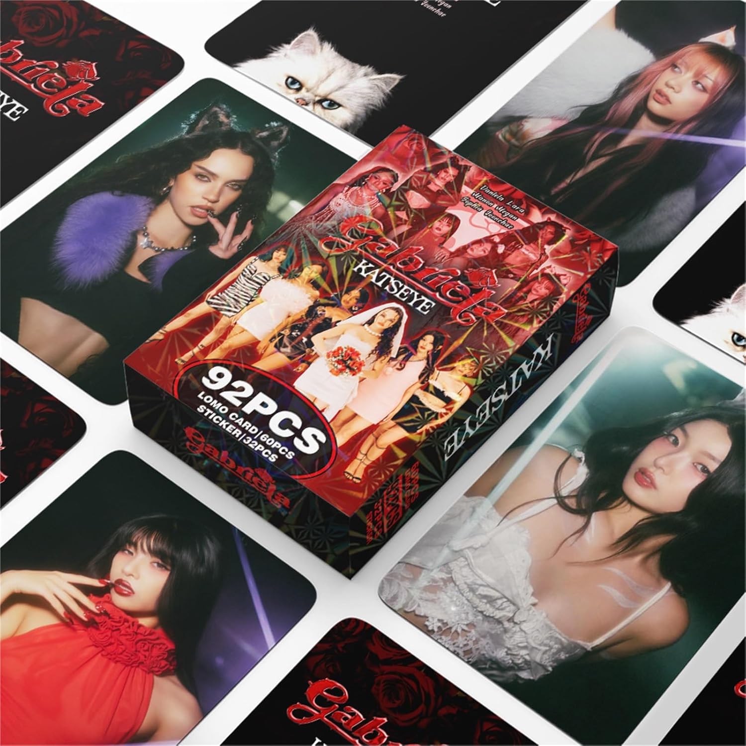 KATSEYE 32PCS Stickers + 60PCS LOMO Cards Novel Idol Album Cards Set Mini Merch Photocards Set Gift for Fans Girls (B01) - Image 2