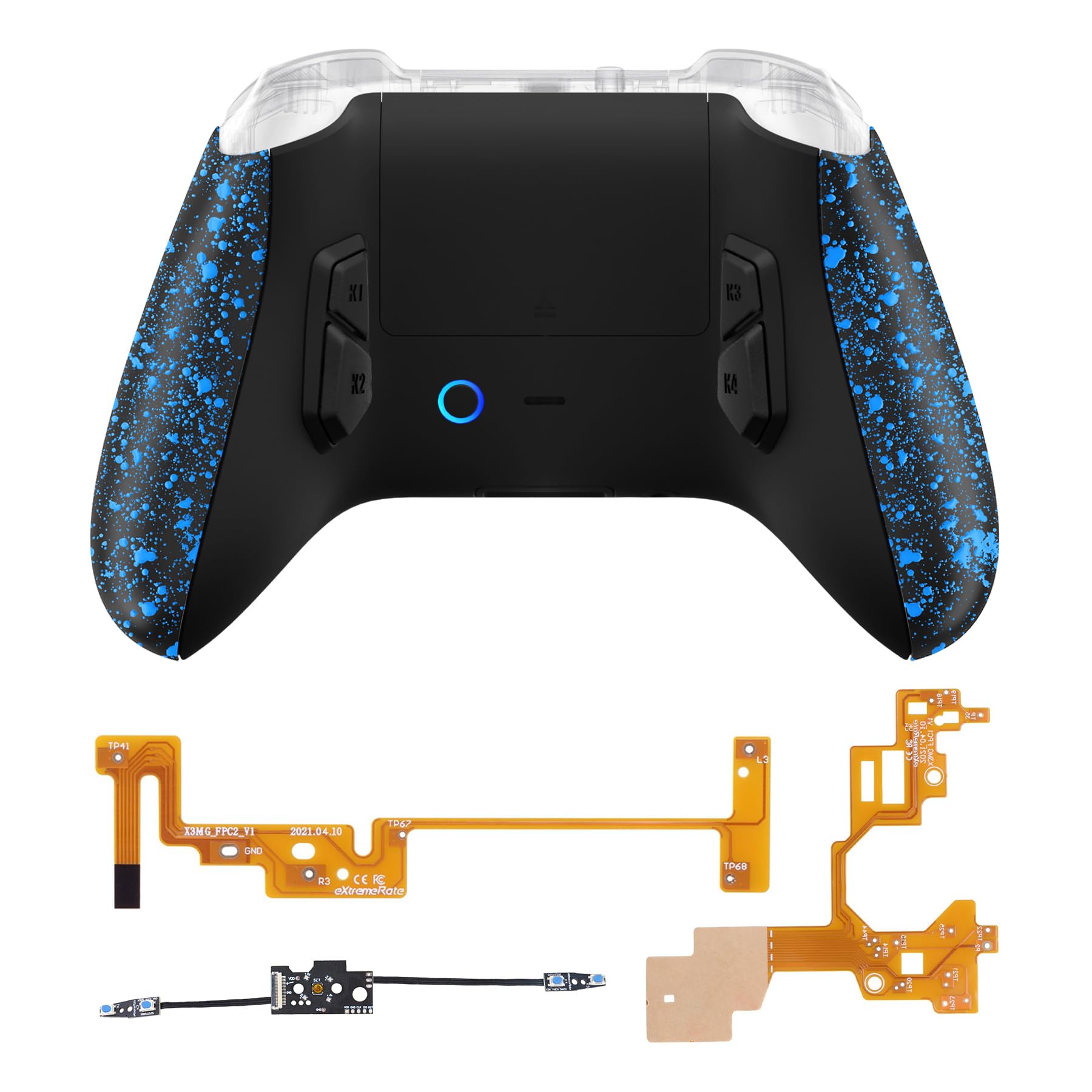 eXtremeRate Victor X Remap Kit for Xbox Series X/S, 6 Profiles &amp; Textured Blue Redesigned Back Shell &amp; Side Rails &amp; 4 Back Buttons for Xbox Core Controller - Controller NOT Included