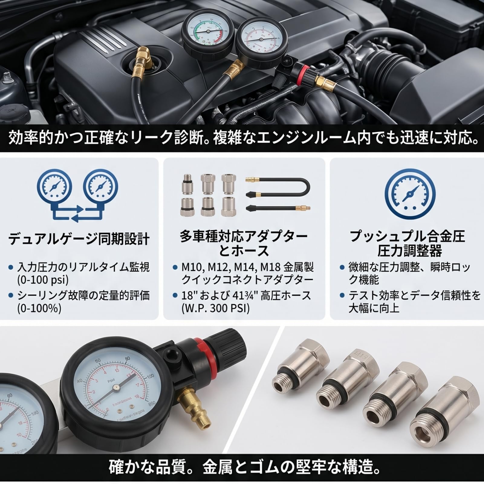 Amazon | シリンダーリークテスター シリンダーリークダウンテスター 