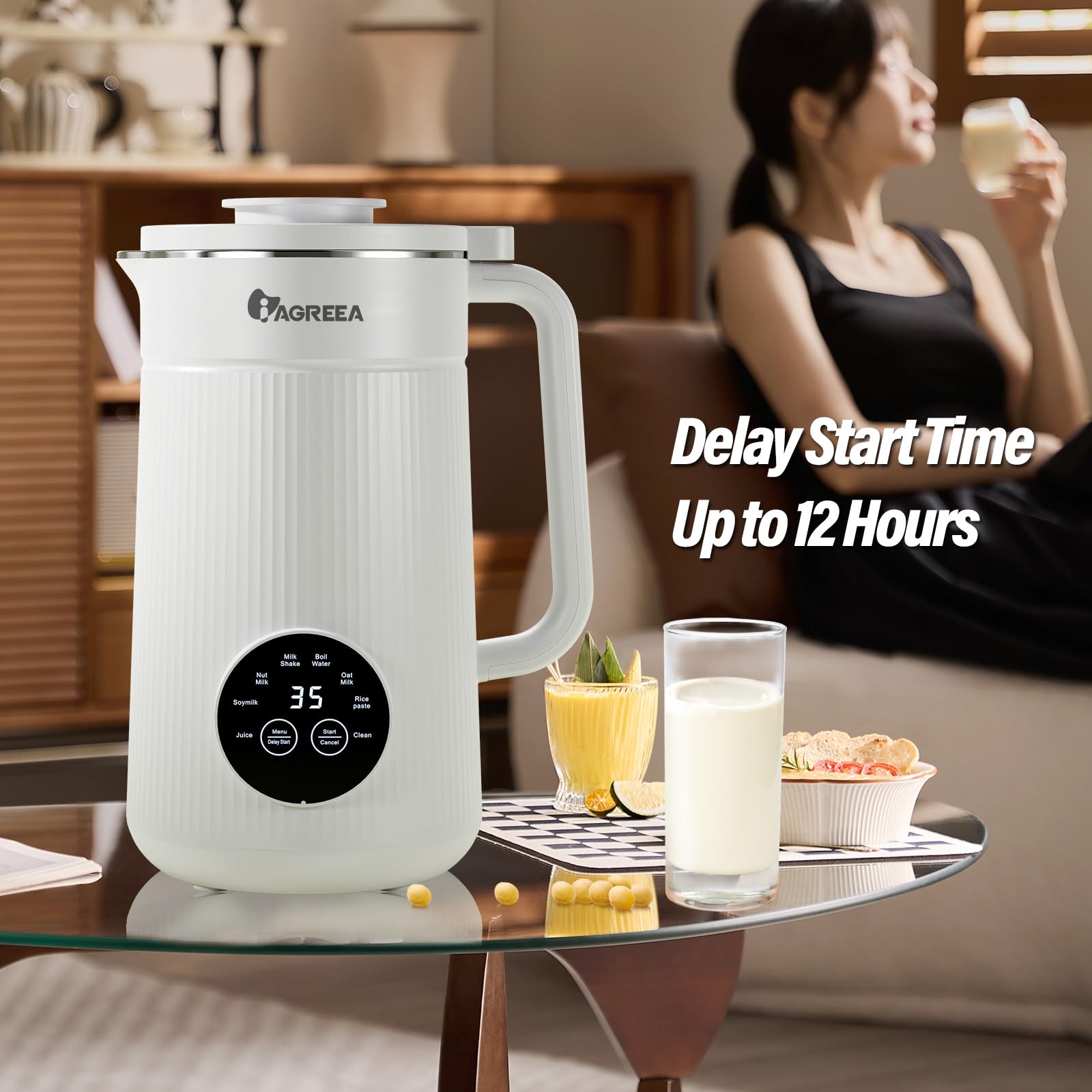 Amazon | 8イン1 IAGREEA ナッツミルクメーカーマシン 35オンス 豆乳