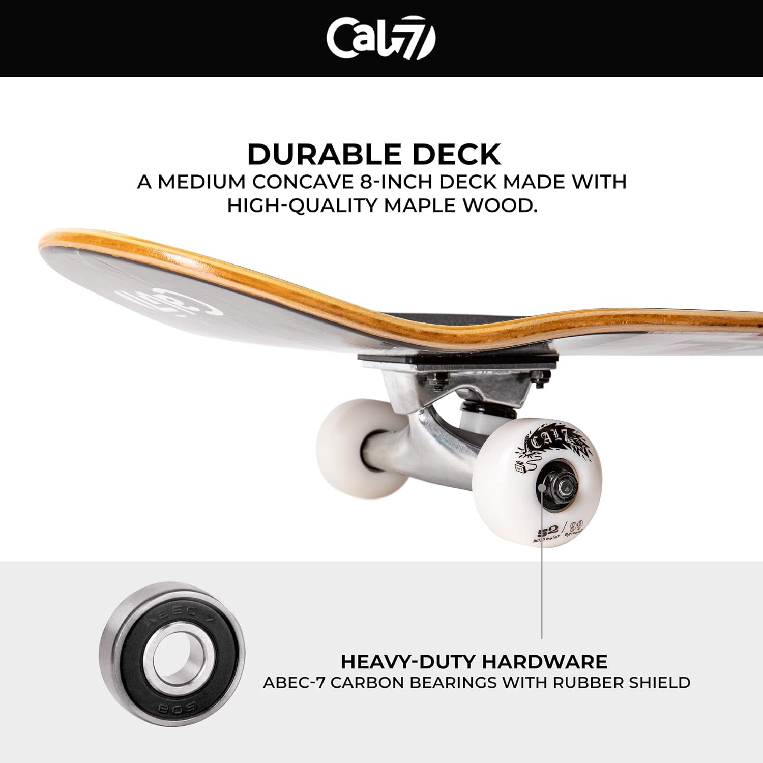 Cal 7 Complete Standard Skateboard 7.5-8-Inch Deck