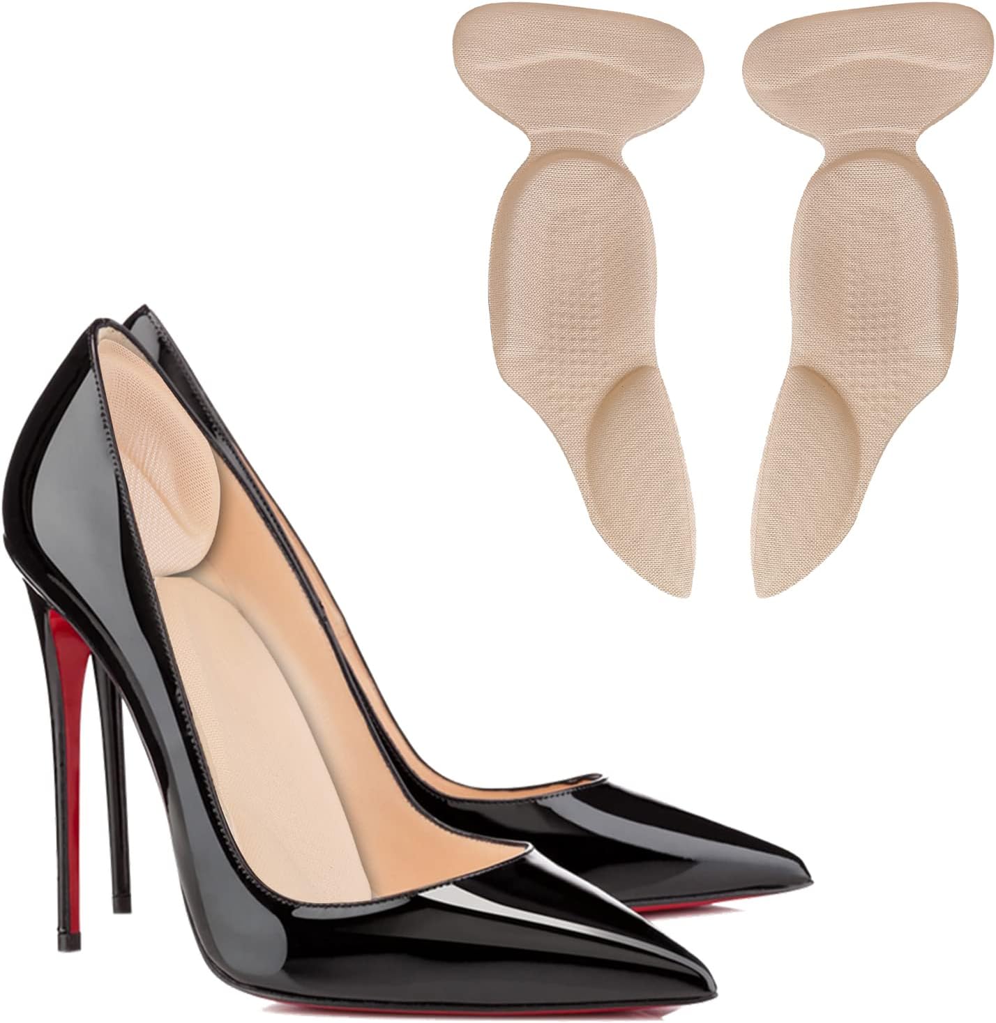 Heel Grips for Ladies Shoes, 1 Pair Self Sticky Silicone Heel