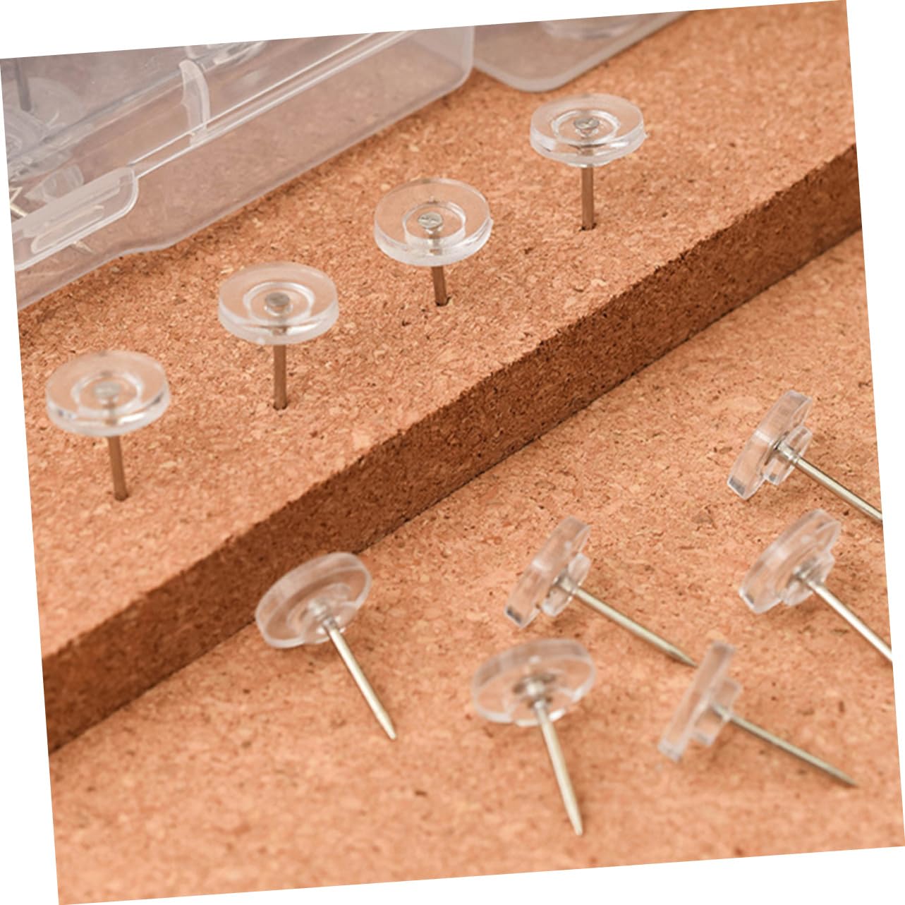 Housoutil 5 Sätze Transparente Pinnwandnadeln Karten Pushpins Runde Korknadeln Für Büro Und Bastelprojekte Markieren Von Orten Karten Und Dekorieren Von Fotowänden 200 Stück * 5
