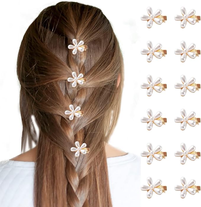 12 Mini Pinces à Cheveux En Métal Argenté - Lot De Petites Barrettes Classiques