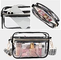 Vista 12 de WEDDINGHELPER Bolsa cruzada transparente, bolsa transparente aprobada para estadios con correa ajustable para conciertos deportivos, festivales