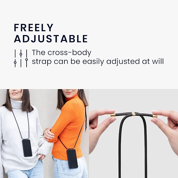 kwmobile Crossbody Case Compatible with Google Pixel 9a Case - Clear TPU Phone Cover w/Lanyard Cord Strap - Transparent/Black